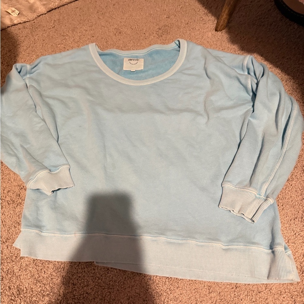 Aerie Light Blue Oversized Sweatshirt - Picture 5 of 7